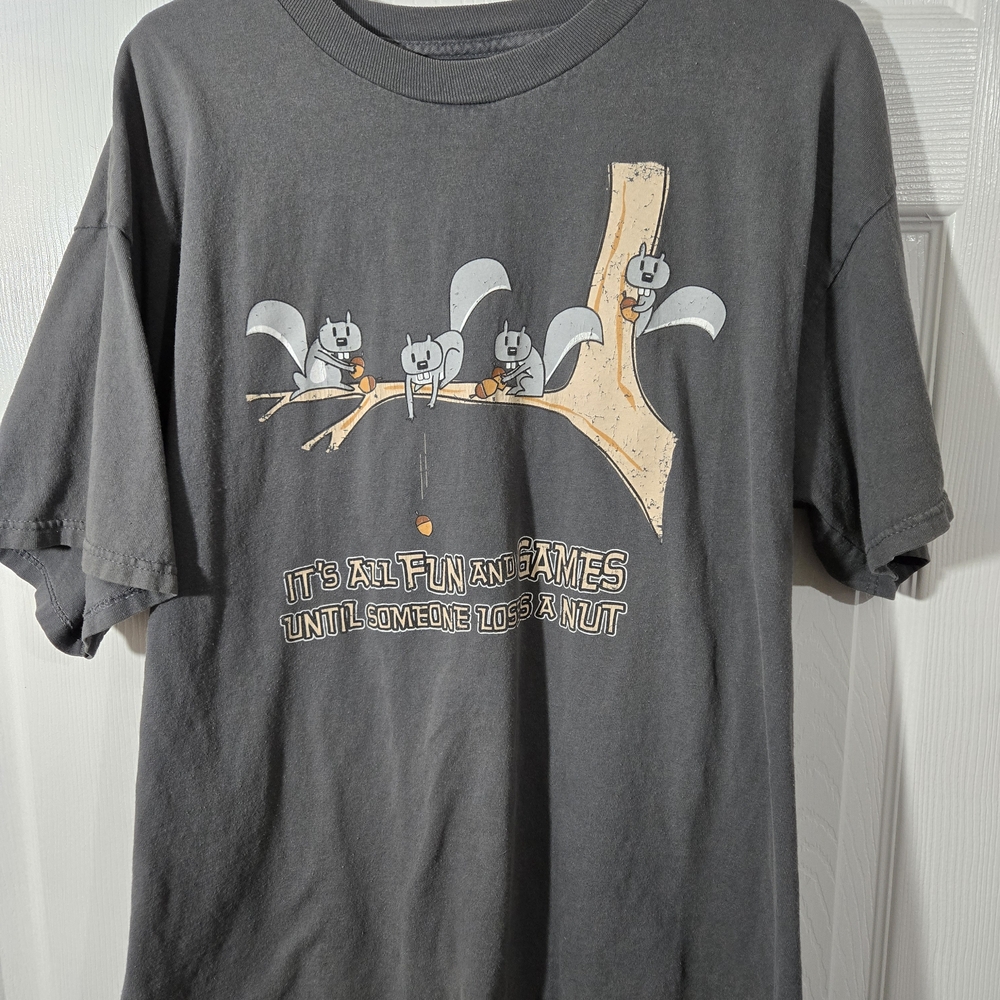 Charcoal Squirrel Graphic Tee - Short Sleeve